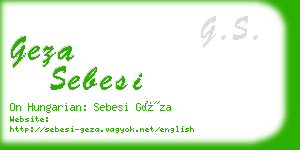 geza sebesi business card